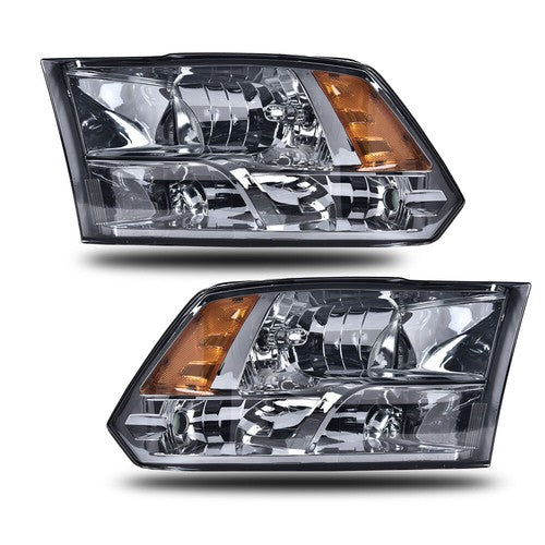 Solid Spare Fit For 2009-2018 Ram 1500 2500 3500 Somke Lens Amber Corner Headlights Assembly