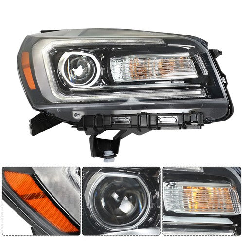 Solid Spare Headlights Replacement Pair w/ LED Tube For GMC Acadia 2013-2016 LH+RH Halogen