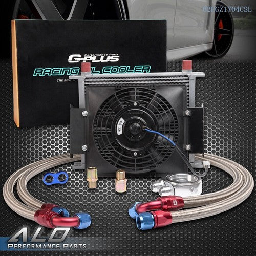Solid Spare Universal 30 Row AN10 Aluminum Transmission Engine Oil Cooler + 7" Cooling Fan