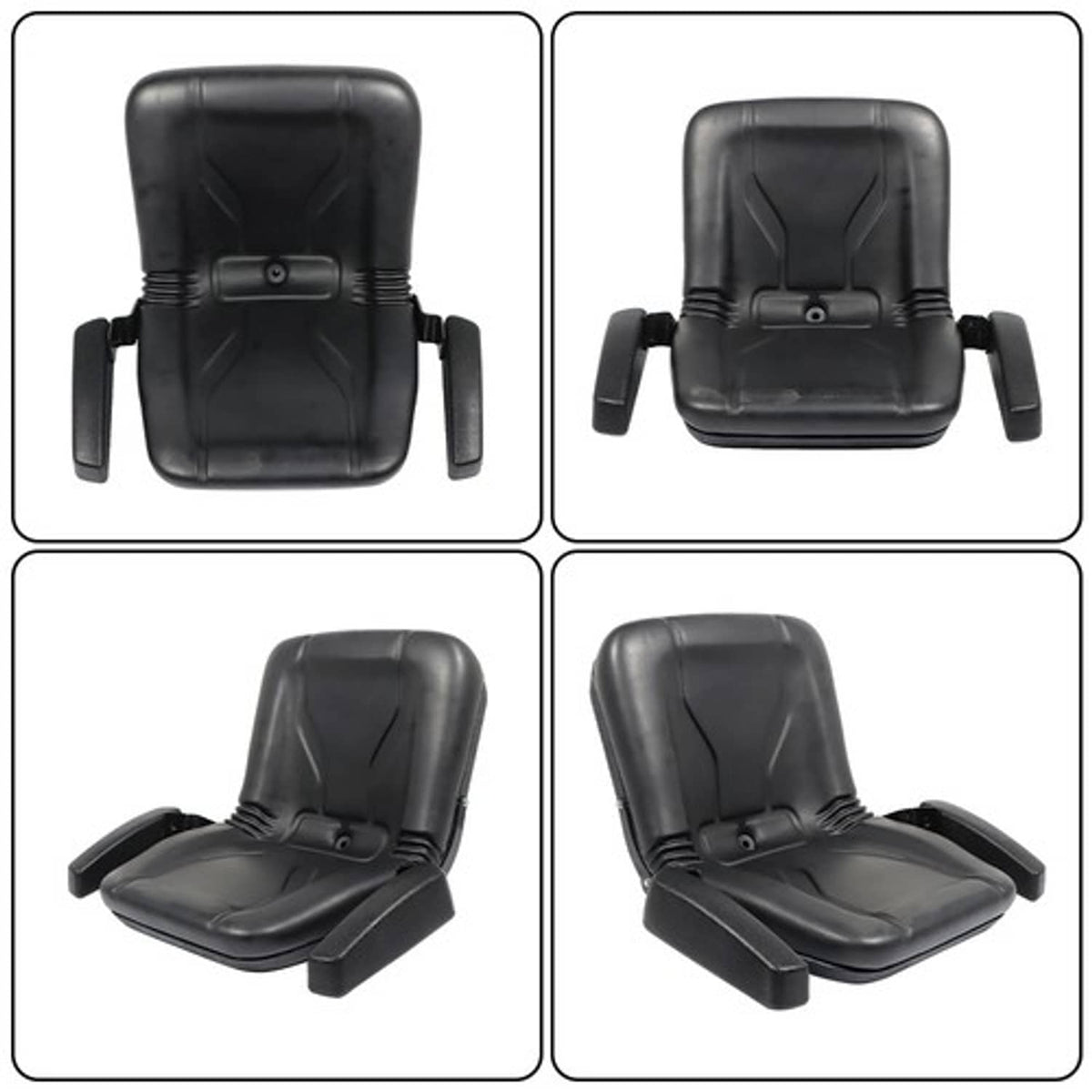 Solid Spare For Cub Cadet Dixie Chopper Dixon US High Back Lawn Mower Seat w/ Armrests Black