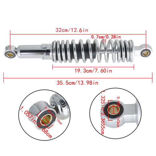 Solid Spare Pair Chrome Rear Shocks Absorber 320mm For Sportster XL883 1200 72 48 1979-2012
