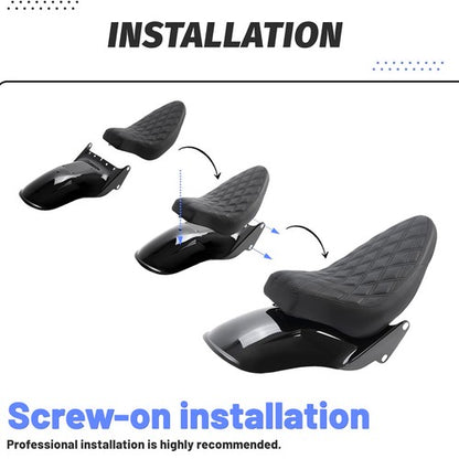 Solid Spare Short Rear Fender Black Seat For Harley-Davidson Softail 06-17 200mm Tire models
