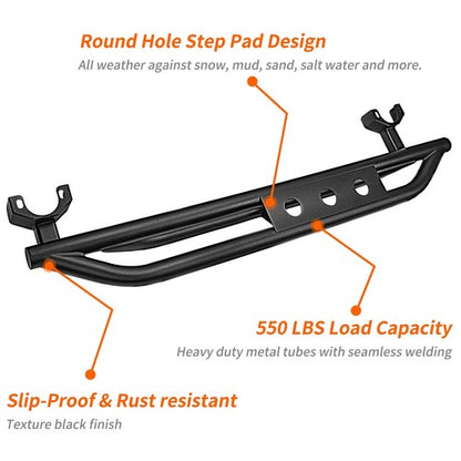 Solid Spare Pair Nerf Bars Side Steps Armor Running Boards For 07-18 Jeep Wrangler JK 2-Door