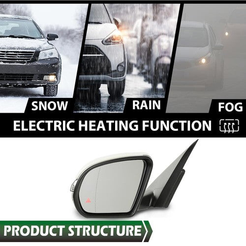 Solid Spare Left Side Mirror Blind Spot Fit For 16-21 Mercedes Benz X253 Class GLC300/350