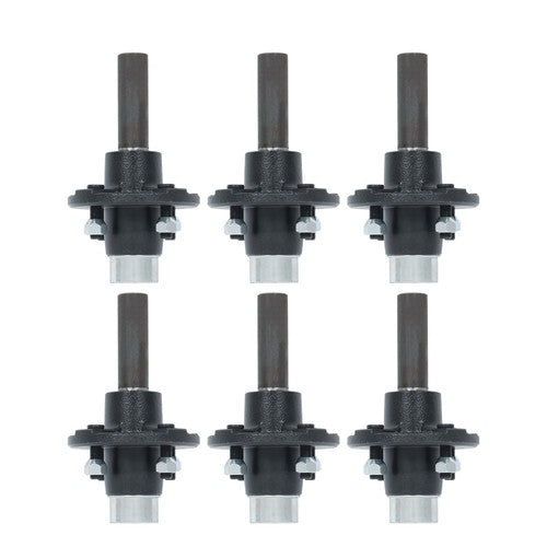 Solid Spare 1" Hub Round BT8 Spindle Trailer Axle Kit W/4 on 4" Bolt Idler 6PK Pre-Assembled