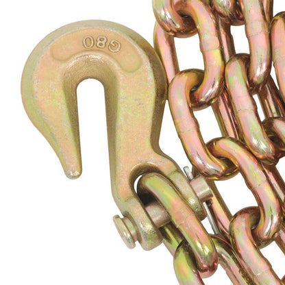 Solid Spare 2 × Transport Bundle Chain Steel Gold 7100lbs G80 3/8in×20ft Heavy Duty W/Hooks