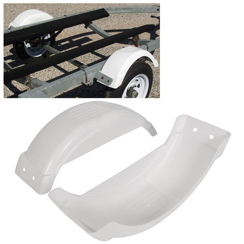 Solid Spare Set of 2 PWC/Jet Single Axle Trailer Fenders w/ Step for 8"-12" Tire Wheel