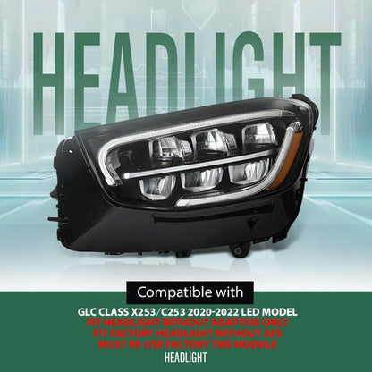 Solid Spare LED Headlight Fit For 2020-2022 Mercedes-Benz GLC-Class W/O Adaptive Left Side