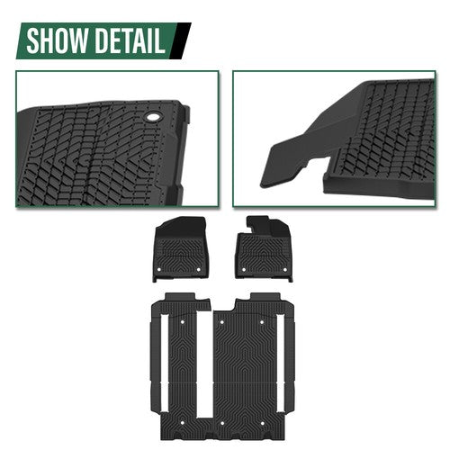 Solid Spare Fit For 21-25 Toyota Sienna 8 Seat All Weather TPE Floor Mats Protection Liners