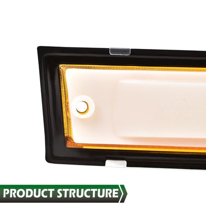 Solid Spare Pair Front Signal Side Marker Lights Amber Fit For 81-91 GMC Chevy Pickup Truck