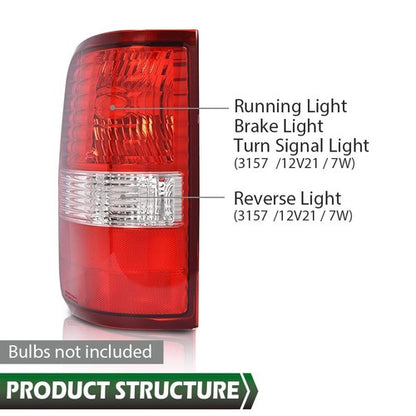 Solid Spare Fit For 04-2006 Ford F150 F-150 Styleside Tail Light Brake Lamp Left Driver Side