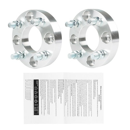 Solid Spare Wheel Flange 1" 4x101.6mm Hub Bore 62mm Thread Size 1/2"x20 Silver 2Pcs