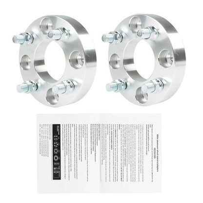 Solid Spare Wheel Flange 1" 4x101.6mm Hub Bore 62mm Thread Size 1/2"x20 Silver 2Pcs