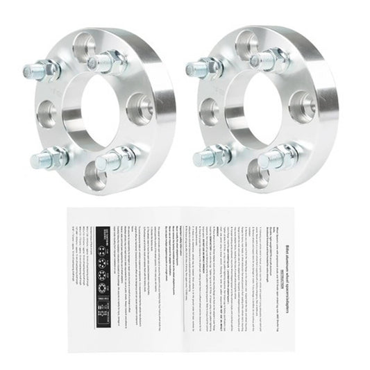 Solid Spare Wheel Flange 1" 4x101.6mm Hub Bore 62mm Thread Size 1/2"x20 Silver 2Pcs