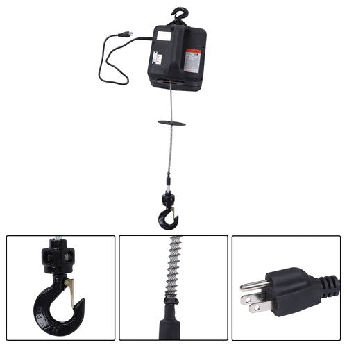 Solid Spare 1500W 2-in-1 Portable Electric Hoist Power Winch 1100lbs Wireless Remote Control