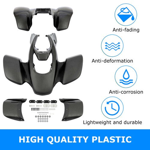 Solid Spare Black Carbon Fiber Front + Rear Fender For Honda TRX400EX TRX 400EX 1999-2004