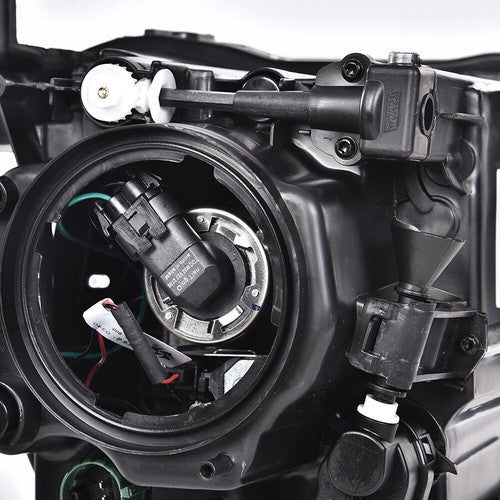 Solid Spare Fit For 2014-2017 Jeep Cherokee Headlight Left Driver Side Black Trim With Bulb