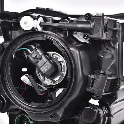 Solid Spare Fit For 2014-2017 Jeep Cherokee Headlight Left Driver Side Black Trim With Bulb
