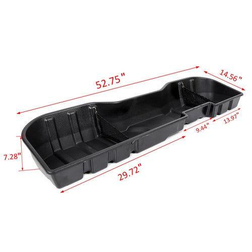 Solid Spare Black Underseat Storage Box for 07-18 Chevy Silverado 07-19 GMC Sierra CREW CAB