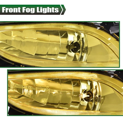 Solid Spare Fit For 2011-2013 Hyundai Sonata Yellow Front Bumper Fog Lights Driving Lamps