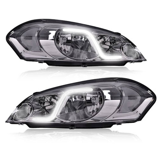Solid Spare Fit For 2006-2013 Impala/2006-2007 Monte Carlo LED DRL Clear Corner Headlights