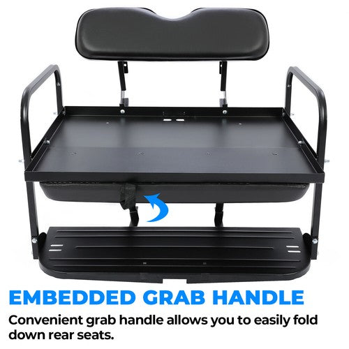 Solid Spare Rear Back Seat Kit Flip Folding Black Fit For Yamaha G14 G16 G19 G22 Golf Cart