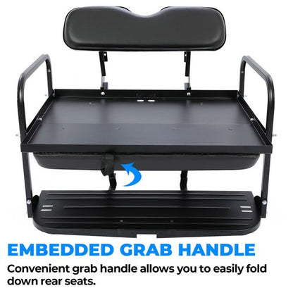 Solid Spare Rear Back Seat Kit Flip Folding Black Fit For Yamaha G14 G16 G19 G22 Golf Cart