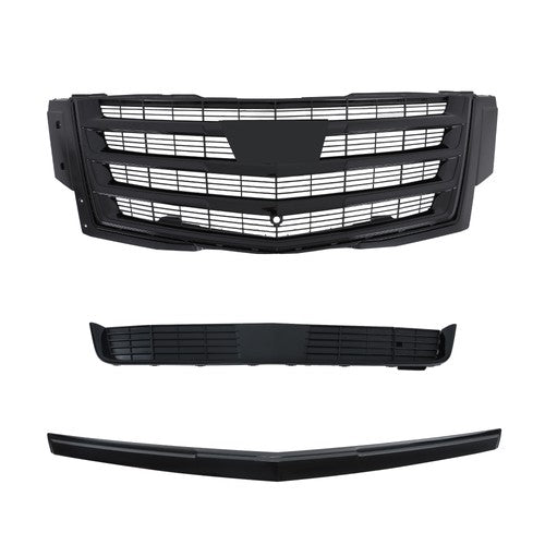 Solid Spare Fit For Cadillac Escalade 2015-2020 3Pcs New Plastic Front Center Mesh Grille