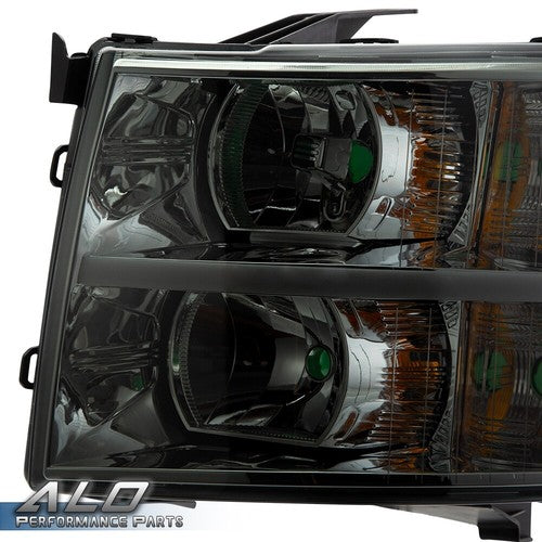 Solid Spare Fit For 2007-2014 Chevy Silverado 1500 2500 3500 LED DRL Headlights Head Lamps