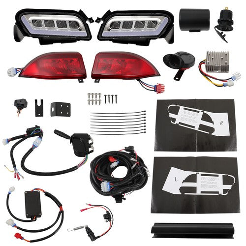 Solid Spare LED Headlight & Tail Light Kit 2018+ For Club Car Tempo Golf Cart New