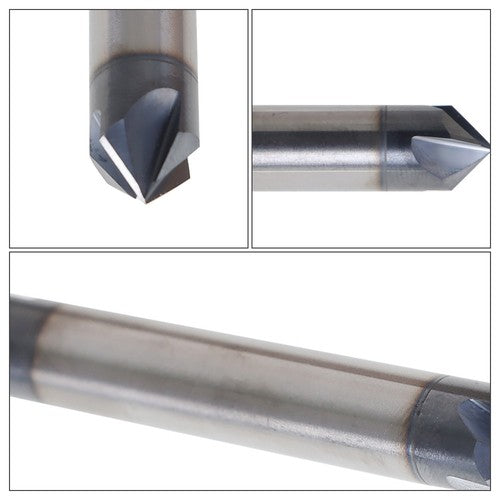 Solid Spare Double End 3/8" 4 Flute 90 Degree 2-1/2" Overall Length Carbide Chamfer Mill