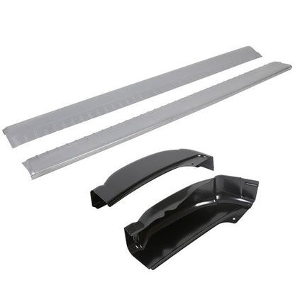 Solid Spare Inner & Outer Rocker Panels W/ Cab Corners For 99-07 Chevy Silverado 4DR EXT Cab