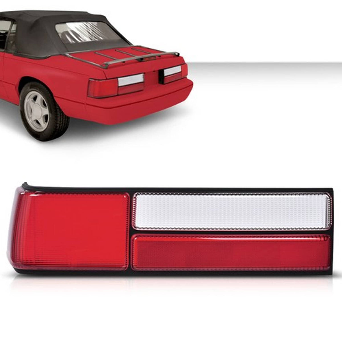 Solid Spare Rear Tail Light Brake Lamp Lens Fit For 1987-1993 Ford Mustang Left Side