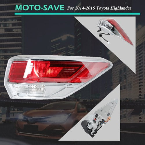 Solid Spare For 2014-2016 Toyota Highlander Outer Tail Light Lamp Assembly Passenger RH Side