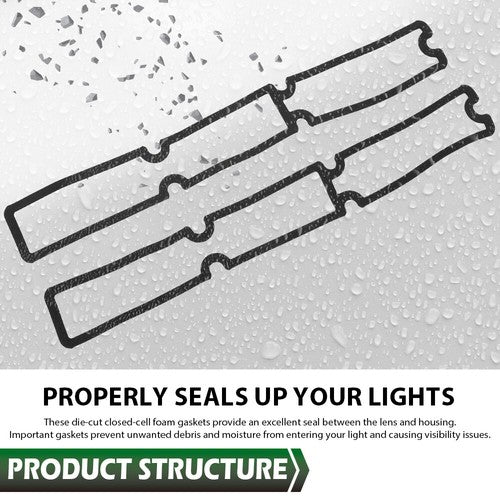Solid Spare Fit For 1970-1972 Buick Skylark GS GSX Tail Light Lamp Lens Gaskets Pair Set