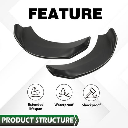 Solid Spare Universal Front Bumper Lip Spoiler Splitter Diffuser Winglet Type 2Pcs Black
