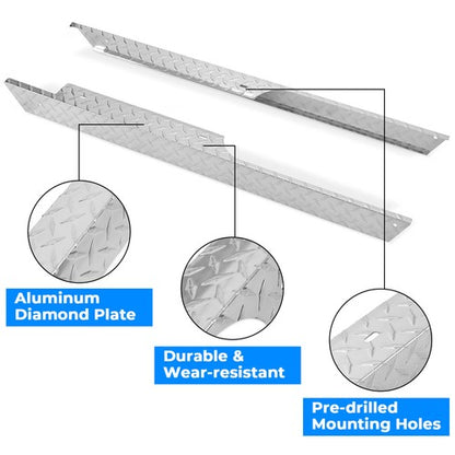 Solid Spare Aluminum Diamond Plate Rocker Panel Side Covers For EZGO TXT Golf Cart 1994-2013