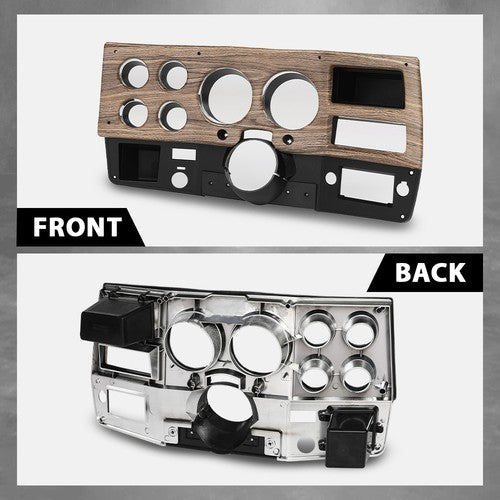 Solid Spare Dash Bezel Gauge Cluster Cover Fit For 1975-1980 Chevy GMC Pickup Truck W/o A/C