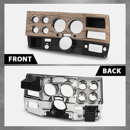 Solid Spare Dash Bezel Gauge Cluster Cover Fit For 1975-1980 Chevy GMC Pickup Truck W/o A/C