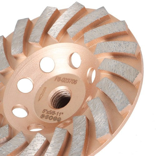 Solid Spare Grinding Wheels 5 Inch Diameter 18 Turbo Diamond Segments 5/8"-11 Arbor