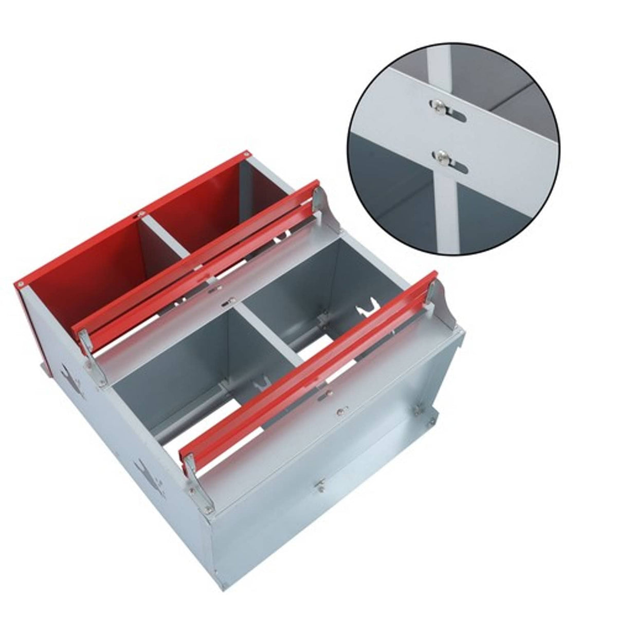 Solid Spare Chicken Nesting Boxes 4 Compartment Metal Poultry Nest Box Wall Mount For Hens