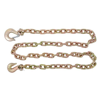 Solid Spare 3/8in × 8FT Trailer&Truck Transport Bundle Chain Steel Gold G70 6600lbs W/Hooks