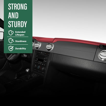 Solid Spare Fit For 2005-2009 Ford Mustang Base TPE Dashboard Dash Cover Cap Overlay Red