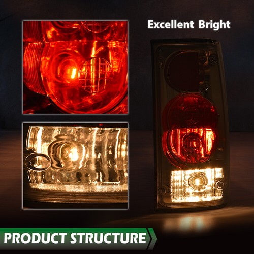 Solid Spare Fit For 1989-1995 Toyota Pickup Red/Chrome Tail Lights Brake Lamps Left+Right