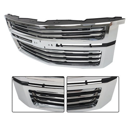Solid Spare Plastic Front Upper Grille Chrome For Chevy Tahoe/Suburban LTZ 15-20 GM1200704