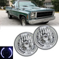 2PCS 7" inch Round Halo LED Headlights White Clear For 1975-1978 GMC C15/C25 C35