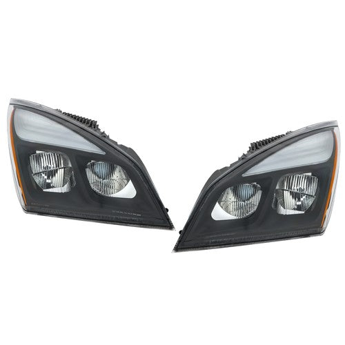Solid Spare Left and Right Side LED Headlight Headlamp For Freightliner Cascadia 2018-2023