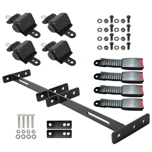 Solid Spare 4× Seat Belts and Bracket Kit Retractable For EZGO Yamaha Club Car Golf Cart