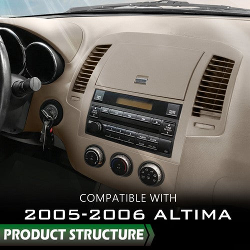 Solid Spare Fit For 05-06 Nissan Altima Dash Radio Center Air Vent Trim Bezel Storage Brown