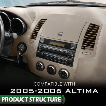 Solid Spare Fit For 05-06 Nissan Altima Dash Radio Center Air Vent Trim Bezel Storage Brown
